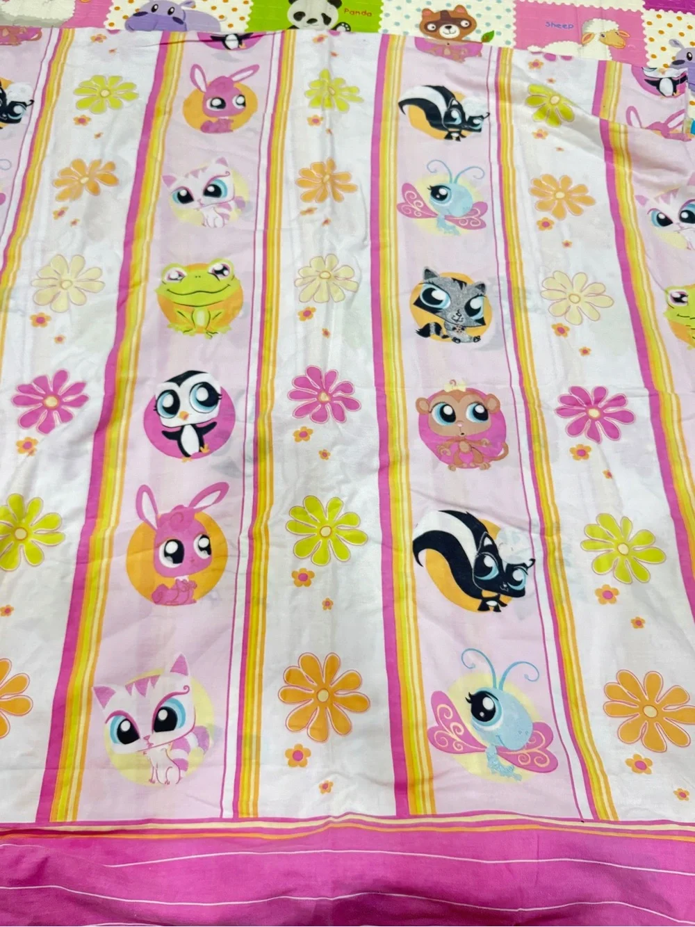 Vintage 2008 Littlest Pet Shop sheet flat cat frog bunny y2k full LPS nostalgia